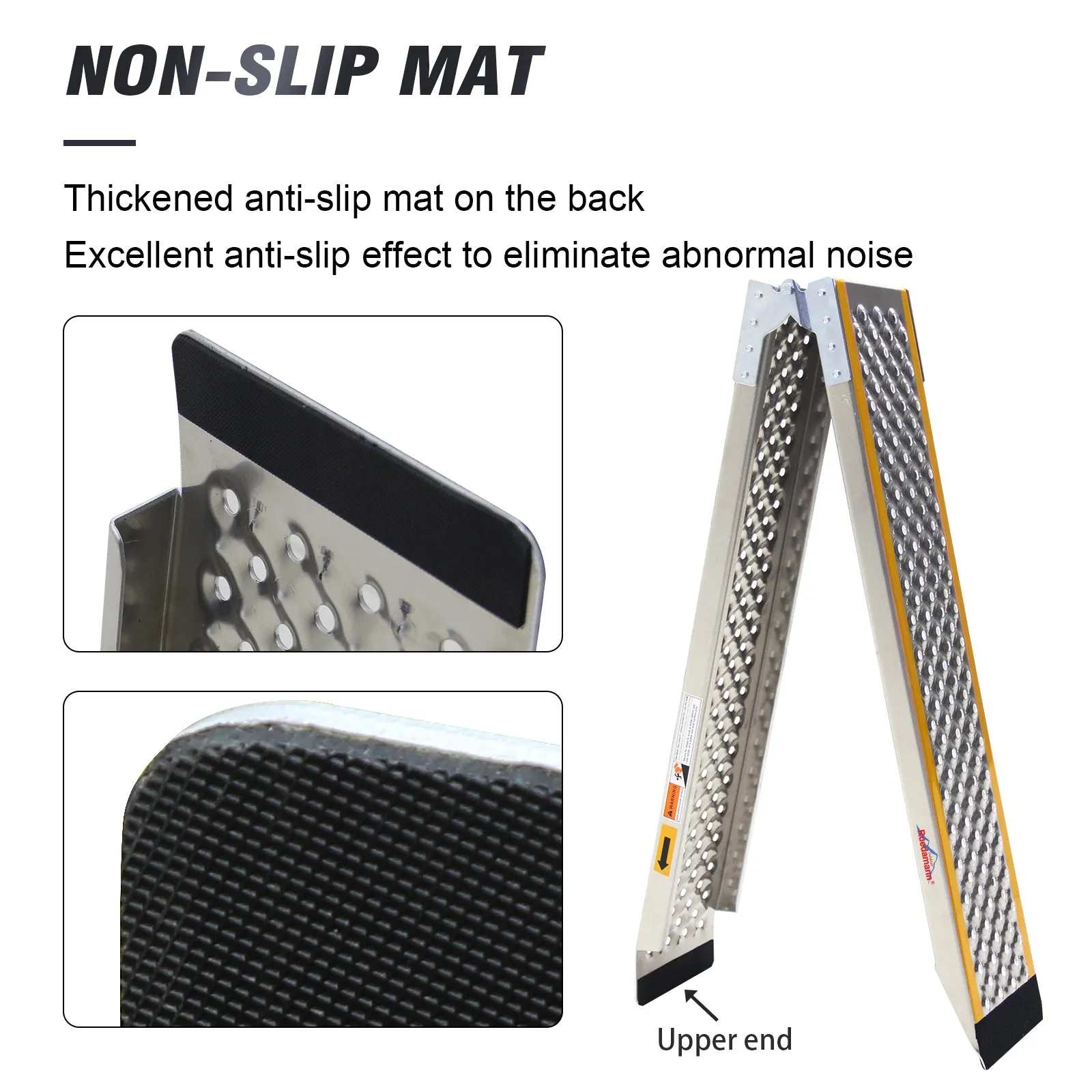 Ruedamann Aluminum Loading Ramp,600 lbs Capacity, 78.7" L Foldable Motorcycle Ramp，Portable ATV, UTV Ramps for Dirt Bikes, Quads, Lawn Mowers, Snow Blowers，Perfect for Trailers and Sheds