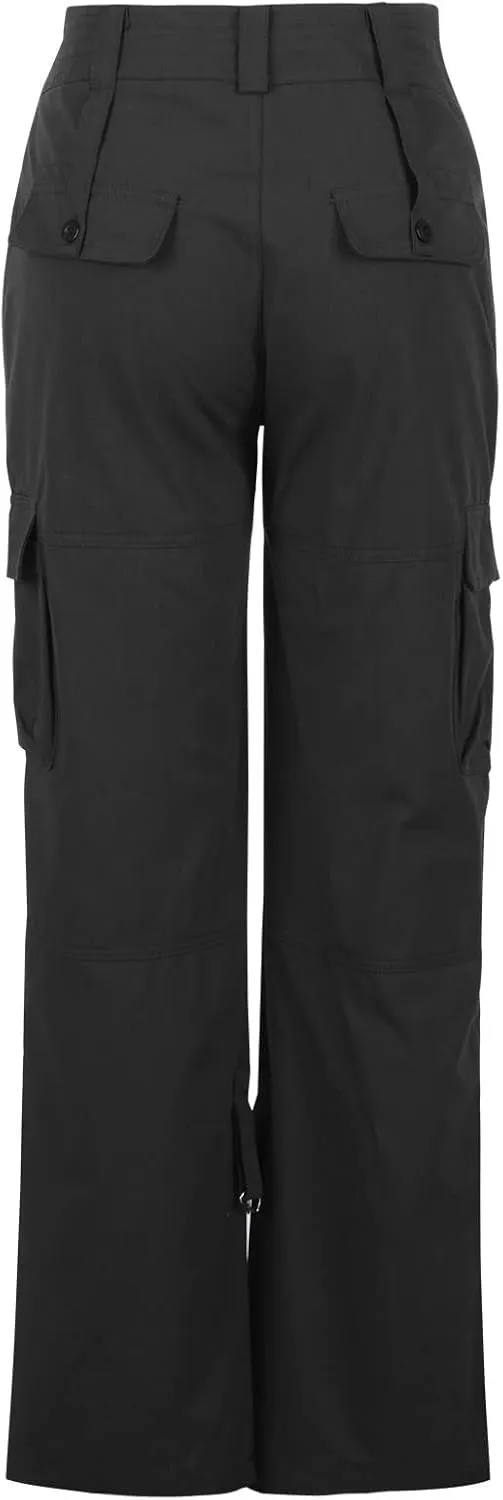 Ruziyoog Women's Tactical Cargo Pants High Waisted Hiking Tactical Army Combat Work Combat Military Trouser with Multi-Pocket
