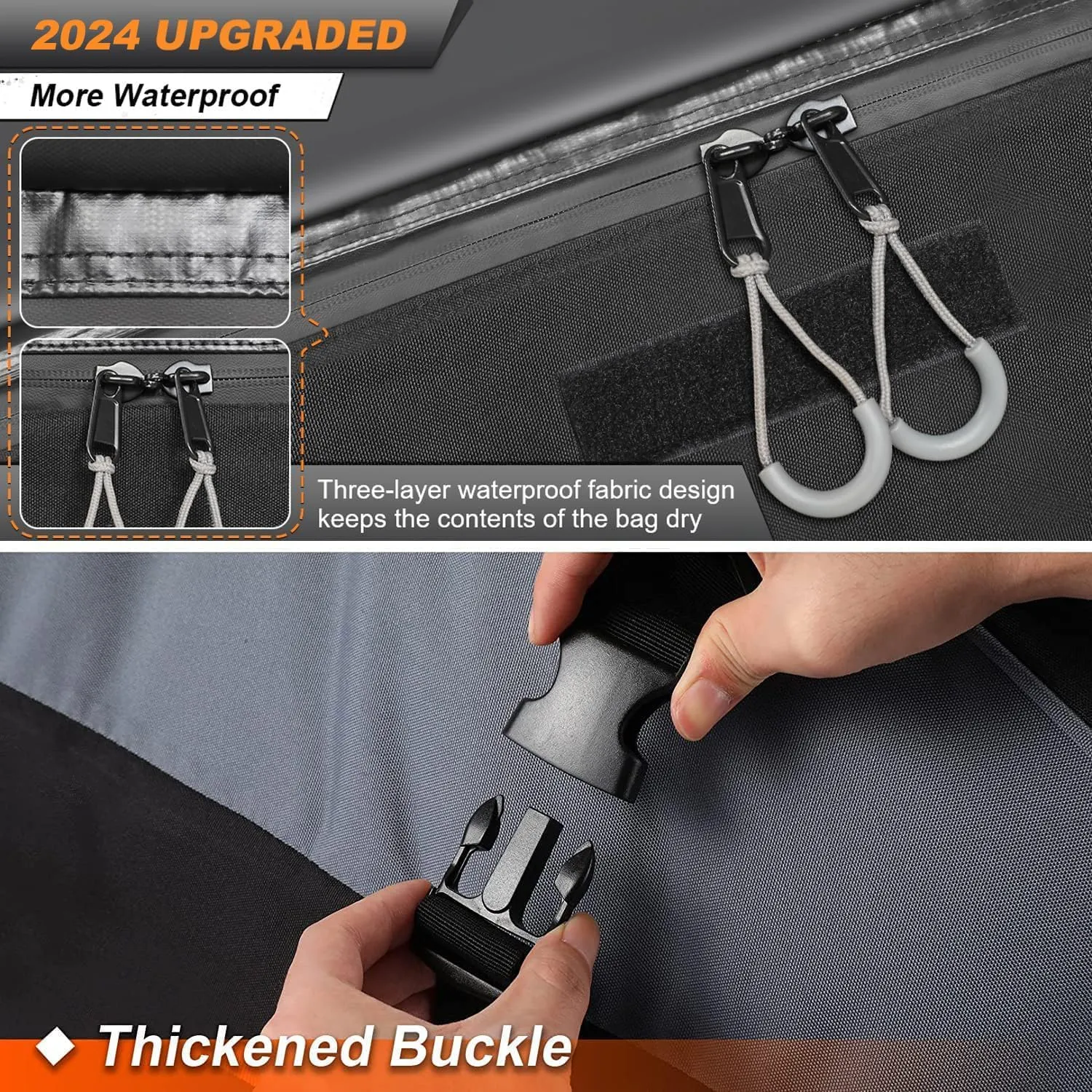 Sailnovo Car Rooftop Cargo Carrier Roof Bag, 20 Cubic feet Waterproof Roof Cargo Carrier fit car Without Luggage Rack - Vehicle Soft Shell Roof Cargo Box with Tie-Down Strap, Safety Hook