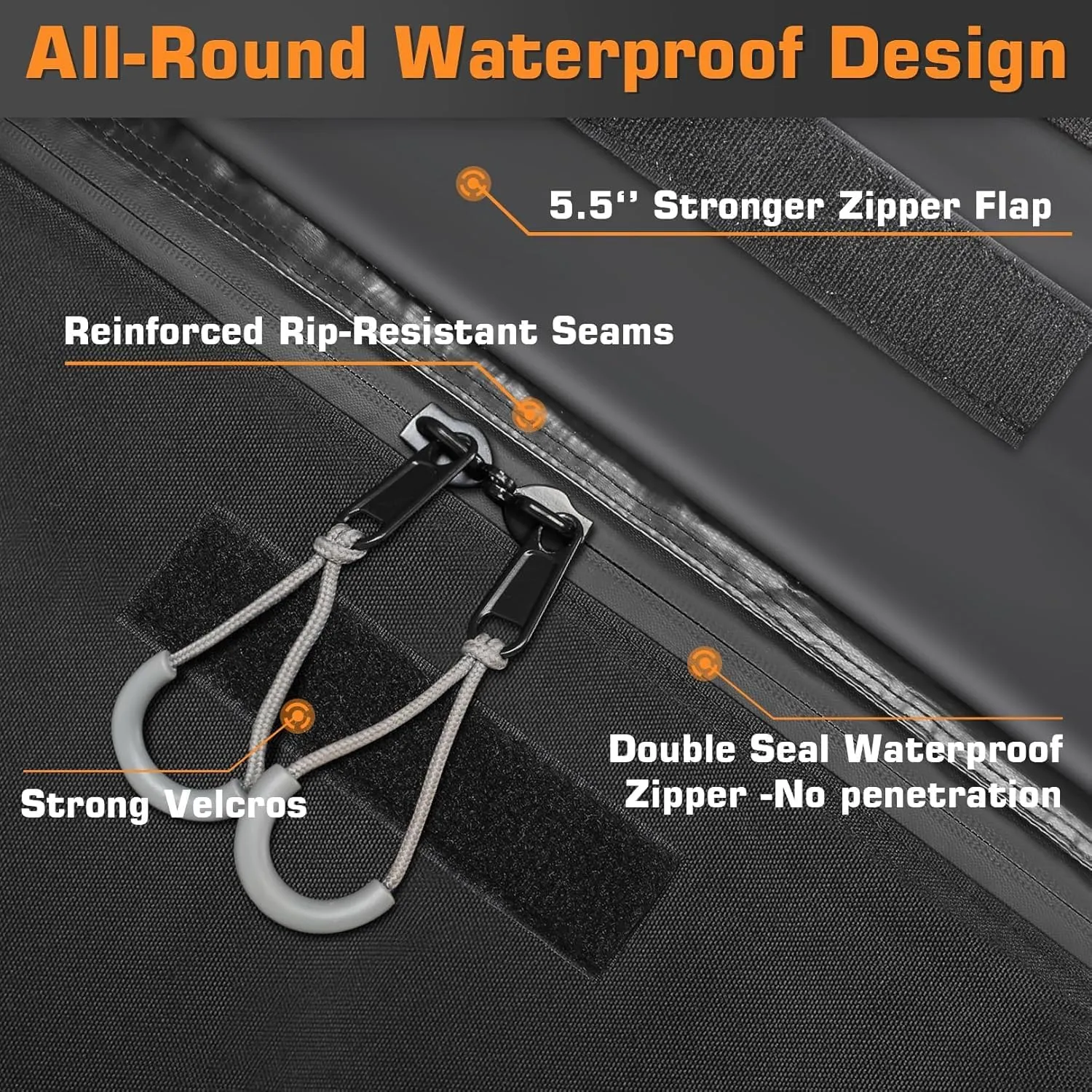 Sailnovo Car Rooftop Cargo Carrier Roof Bag Waterproof 15 Cubic Feet for Top of Vehicle with/Without Rack Car Top Carrier with 4*Door Hooks, Reinforced Straps & Storage Bag 1000D