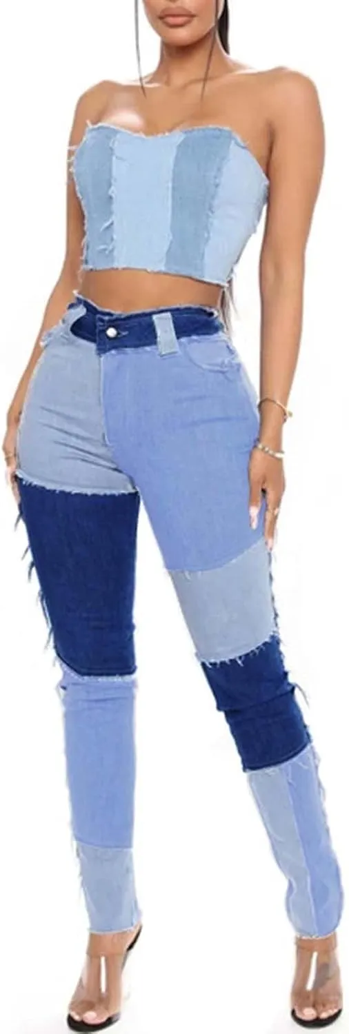 Skinny Jeans for Women High Waist Stretchy Classic High Rise Slimming Jeggings Denim Trousers Pants 2024 Summer