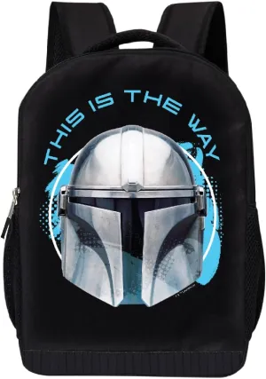 STAR WARS Officially Licensed Backpack For Boys - Durable Polyester - Laptop Sleeve - Adjustable Straps - 17" H x 12" W x 6" D (This Is The Way)