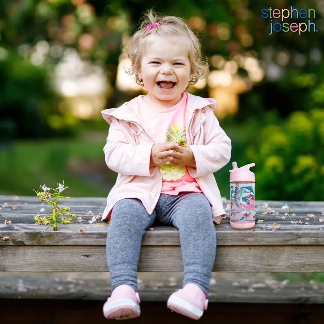Stephen Joseph, Kids Flip Top Water Bottle, 10 oz Tritan BPA Free, Water Bottle for Girls & Boys, Back to School Flip Top Bottle, Blue Dino