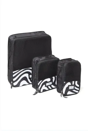 The Cabin Set - Compression Packing Cubes 3pc Distorted Lines