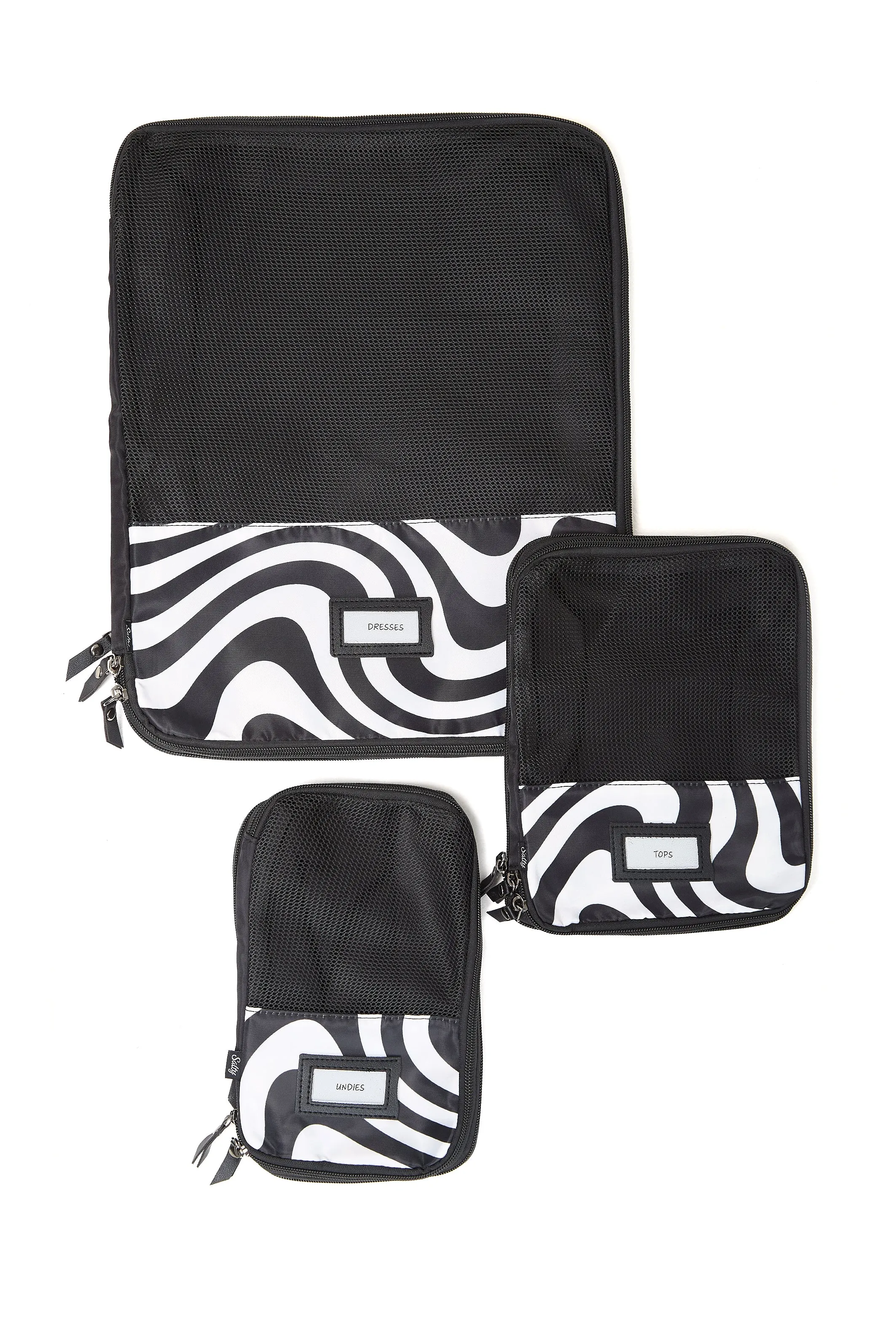 The Cabin Set - Compression Packing Cubes 3pc Distorted Lines