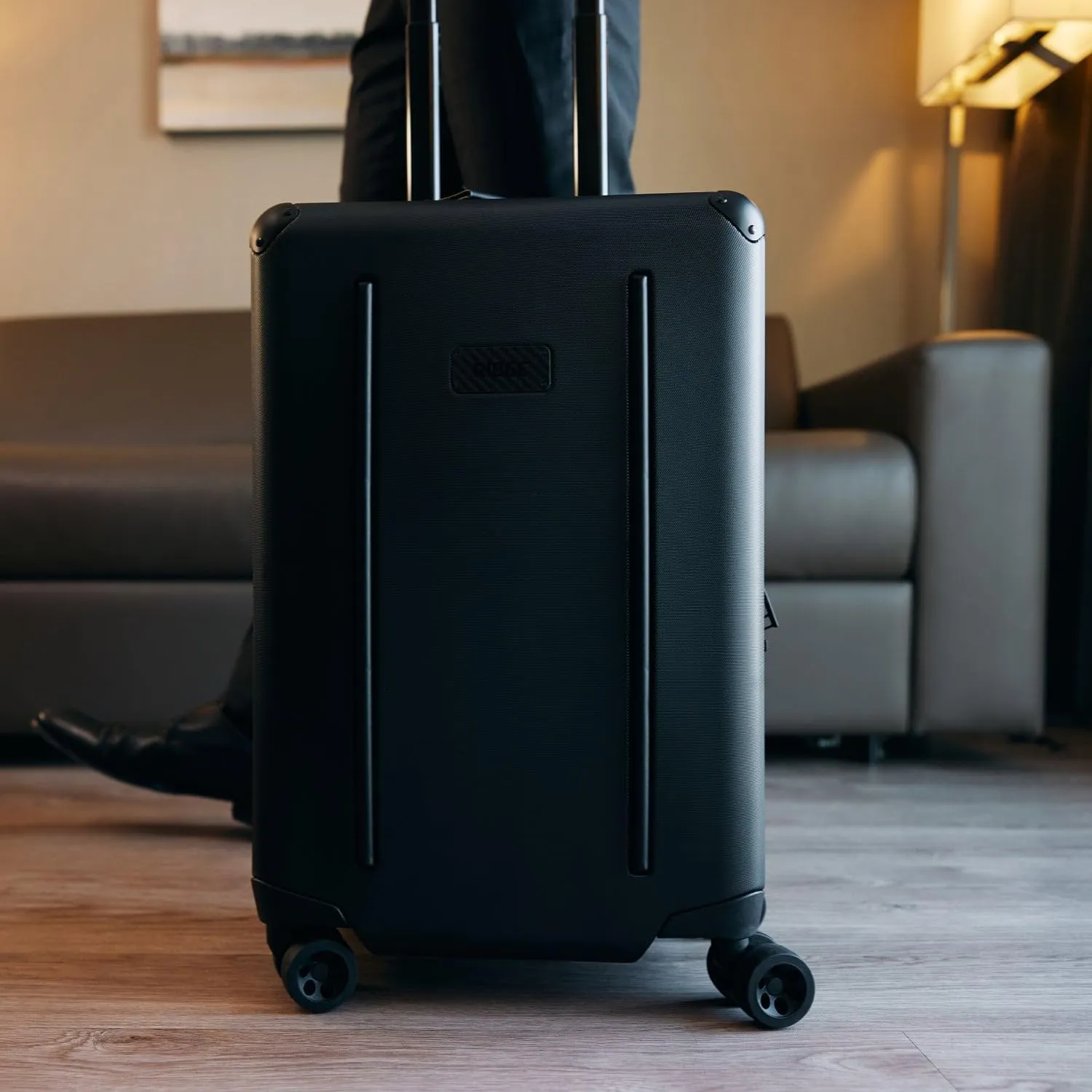 The Ridge Premium Hard Shell Carry On Luggage - TSA Approved Lock - 360° Spinner Wheels for Travel - Royal Black