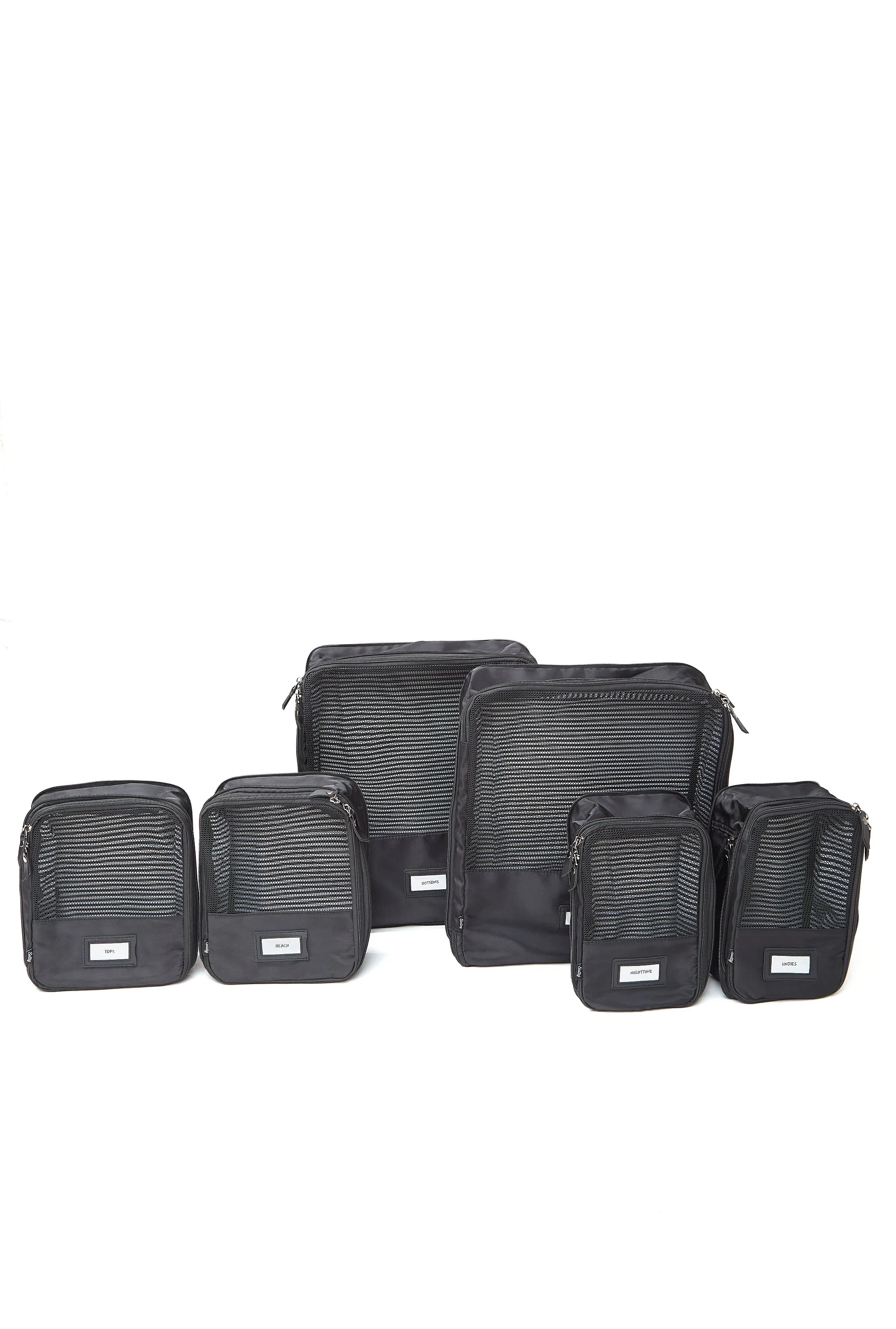 The Suitcase Set - Compression Packing Cubes 6pc Black