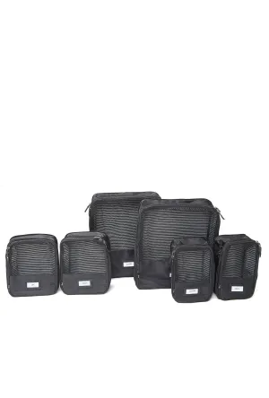 The Suitcase Set - Compression Packing Cubes 6pc Black