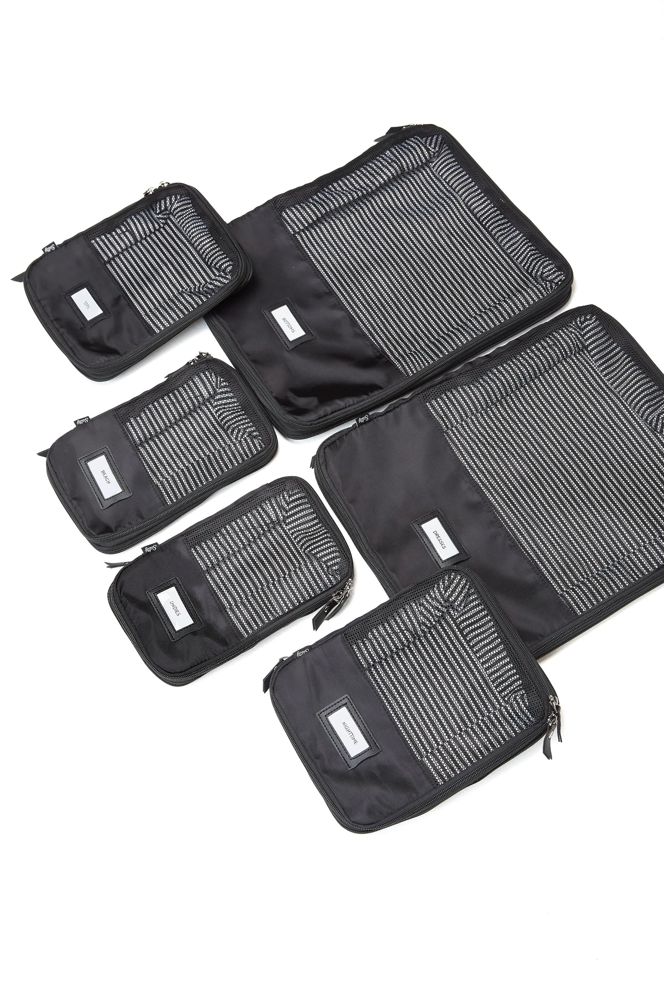 The Suitcase Set - Compression Packing Cubes 6pc Black