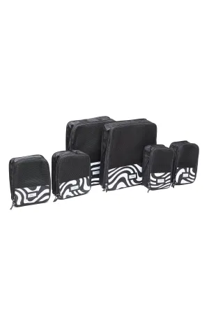 The Suitcase Set - Compression Packing Cubes 6pc Distorted Lines