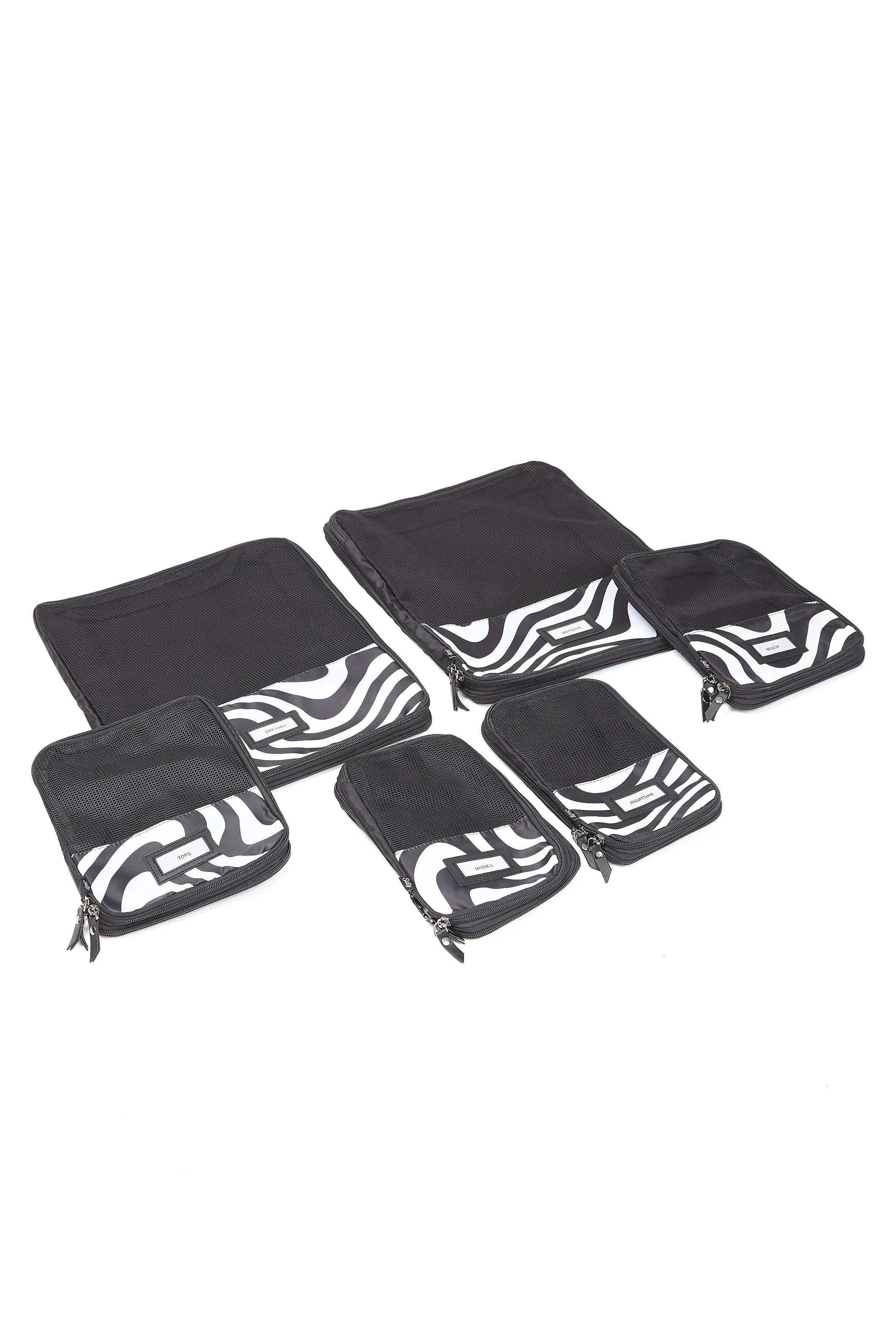The Suitcase Set - Compression Packing Cubes 6pc Distorted Lines