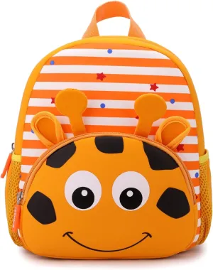 Toddler Backpack Neoprene Zoo Kids Casual Backpack Water Resistance Kindergarten Preschool Bags for Little Boys Girls (Giraffe)