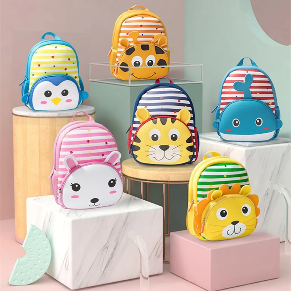Toddler Backpack Neoprene Zoo Kids Casual Backpack Water Resistance Kindergarten Preschool Bags for Little Boys Girls