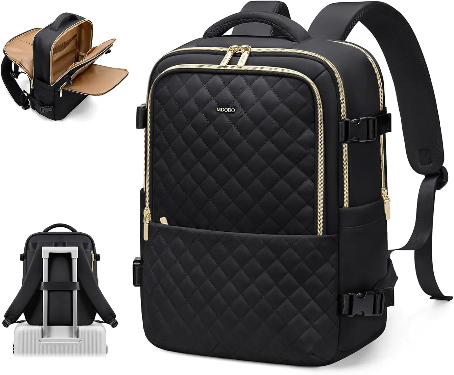 Travel Backpack for Women Men - Large Carry On Luggage Laptop Backpack Lightweight Daypack Waterproof Causal Bookbag Computer Backpack for College,Travel,Work,Fits 15.6Inch, 36L, Black