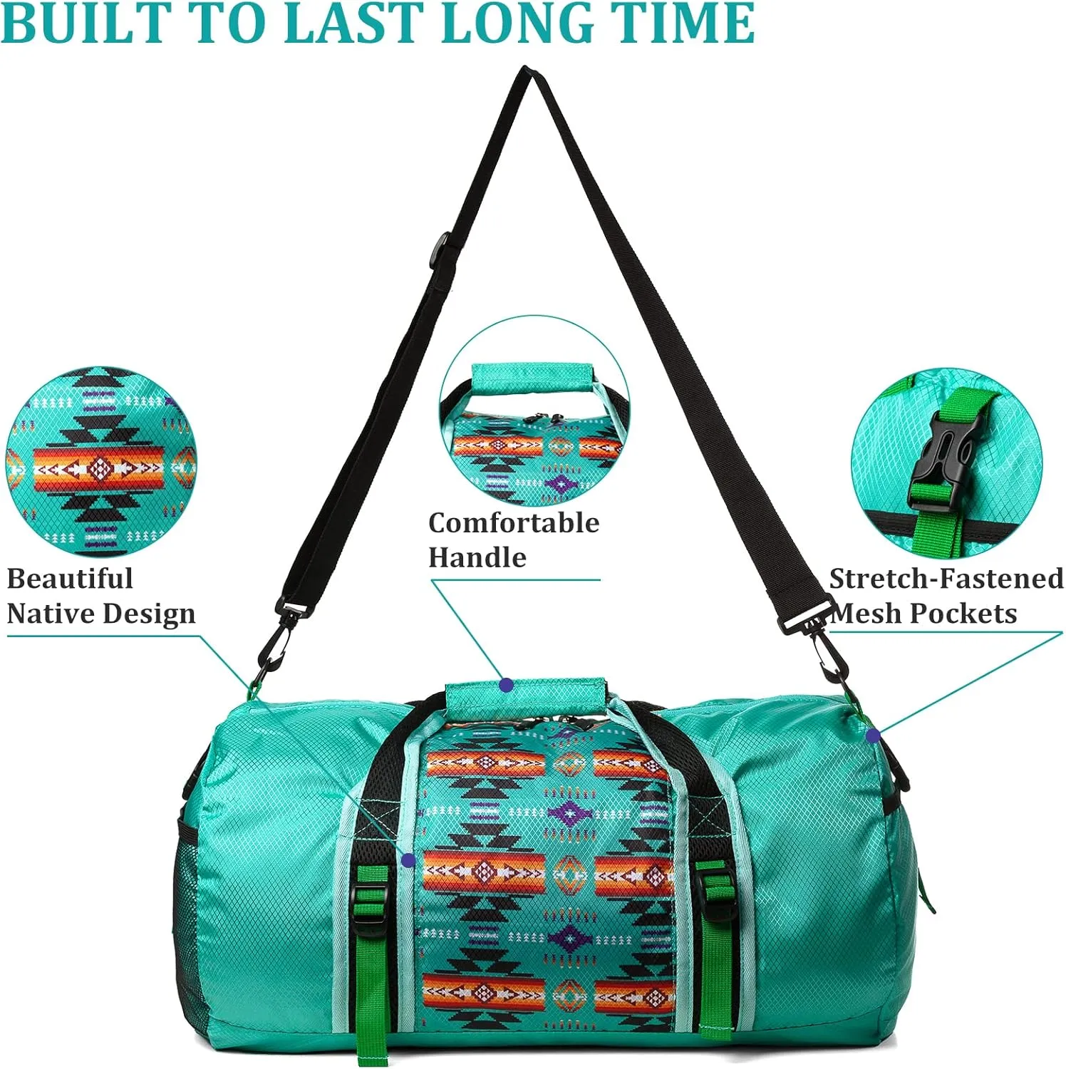 Travel Duffel Bag for Women Men, Lightweight Packable Duffle Bag for Gym, with Pocket and Adjustable Strap for Camping Travel Gear