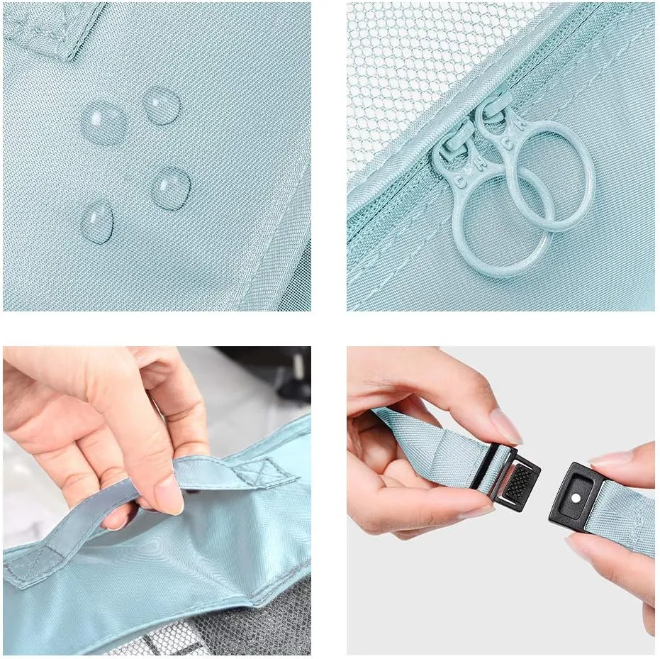 Travel Packing Cubes, VAGREEZ Lightweight Luggage Organizers Bags Set for Carry on Suitcase(6 Pcs Light Blue)