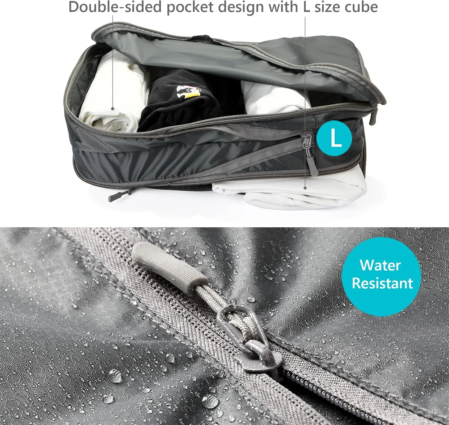 Travelkin 3 Set Packing Cubes - Compression Packing Cubes for Suitcase, Travel Organizers Bag Set