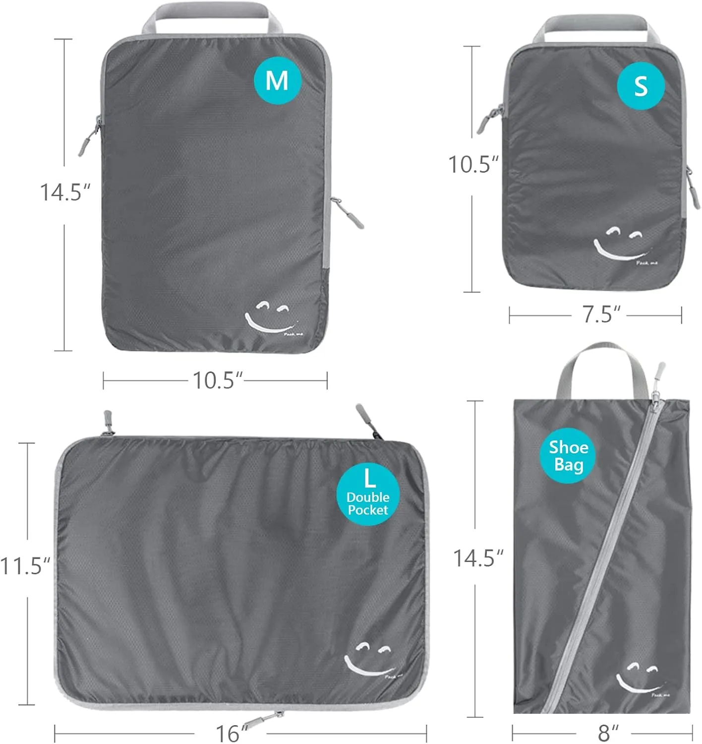 Travelkin 3 Set Packing Cubes - Compression Packing Cubes for Suitcase, Travel Organizers Bag Set