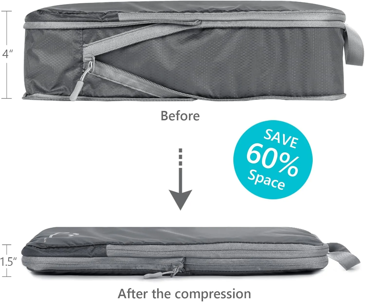 Travelkin 3 Set Packing Cubes - Compression Packing Cubes for Suitcase, Travel Organizers Bag Set