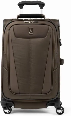 Travelpro Maxlite 5 Softside Expandable Carry on Luggage with 4 Spinner Wheels, Lightweight Suitcase, Men and Women, Mocha, Carry On 21-Inch