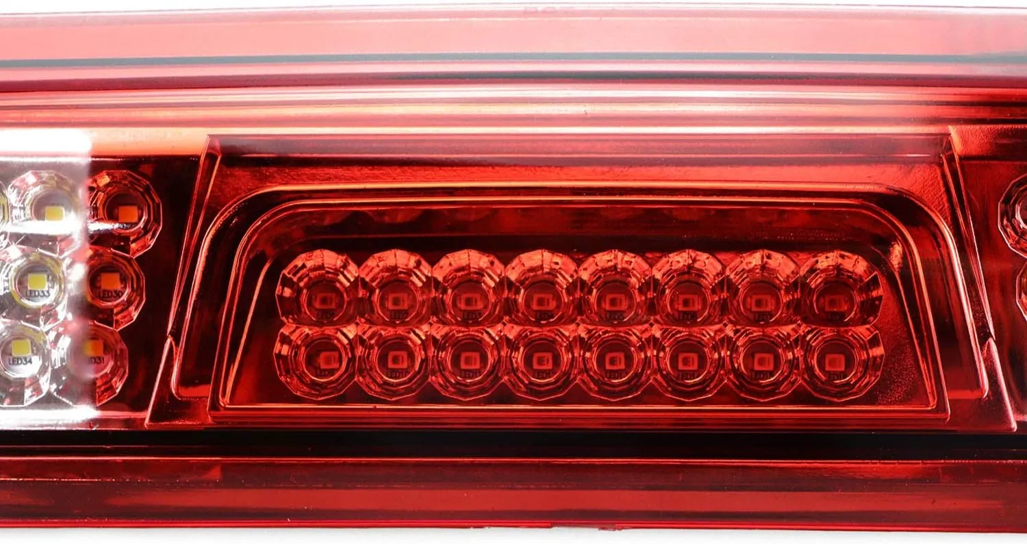 Tresound LED Third Brake Cargo Light for 2014-2018 Chevy Chevrolet Silverado & GMC Sierra 1500 2500HD 3500HD Rear High Mount Stop Lamp Red Lens Chrome Housing