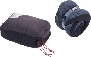 Troika Neck pillow in compression bag – BUSINESS TRAVEL PILLOW – can be rolled up to save space – Memory Foam: permanently dimensionally stable – for train, car, plane, sofa – polyester – black, grey