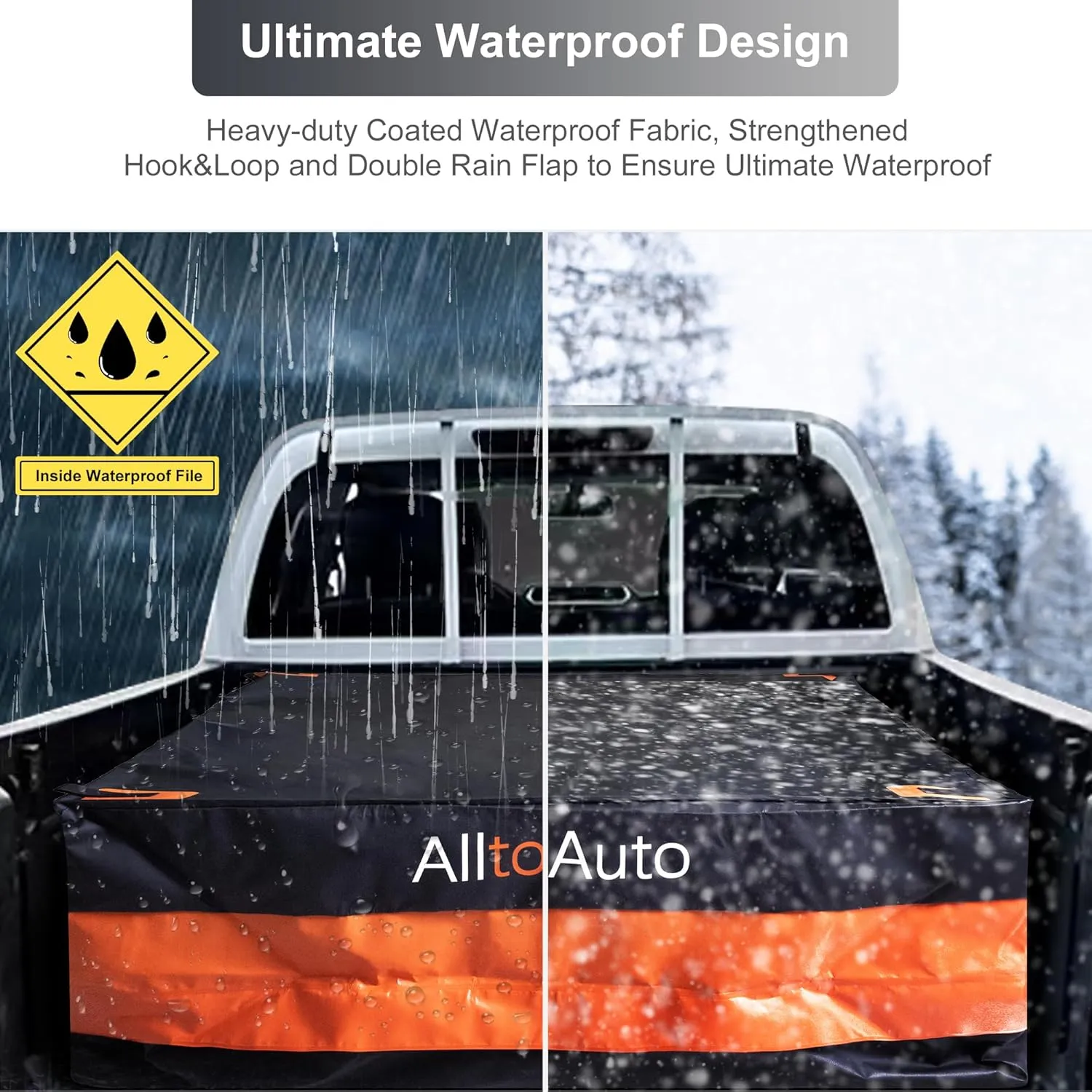 Truck Bed Cargo Bag Plus, 35 Cubic Feet (58''x48''x22''), 100% Waterproof 600D Heavy Duty, Fits Any Truck, Simple and Convenient for Installation