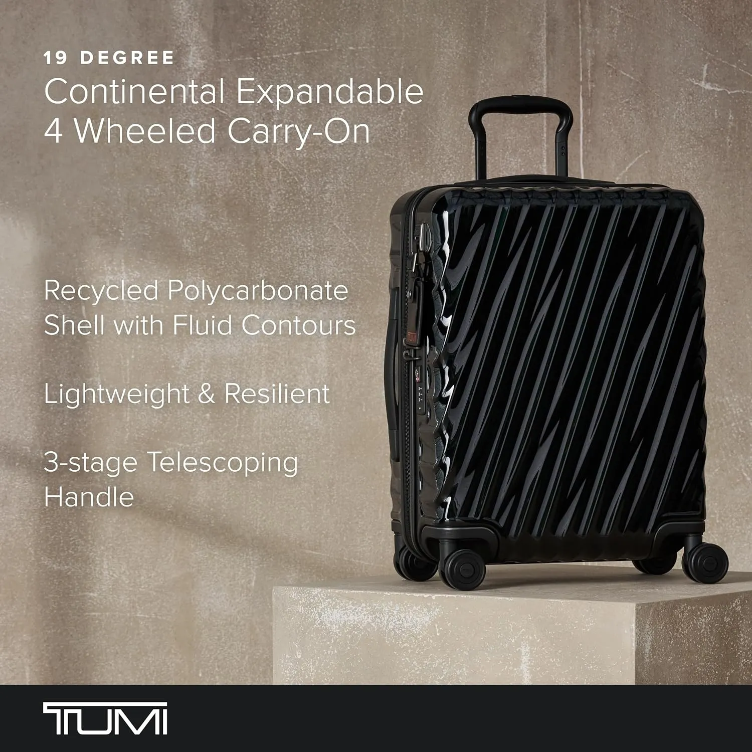 TUMI - 19 Degree Continental Expandable 4 Wheeled Carry-On - Carry-On Bag - Travel Accessories - 21.8" X 15.8" X 9.0" - Black