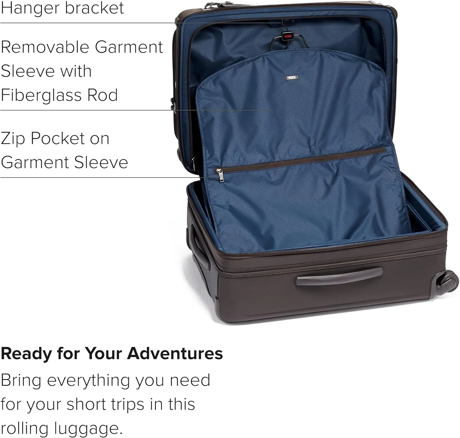 TUMI Short Trip Expandable 4-Wheeled Packing Case - Carry-On Suitcase with Combination Lock & Removable Garment Sleeve - Anthracite