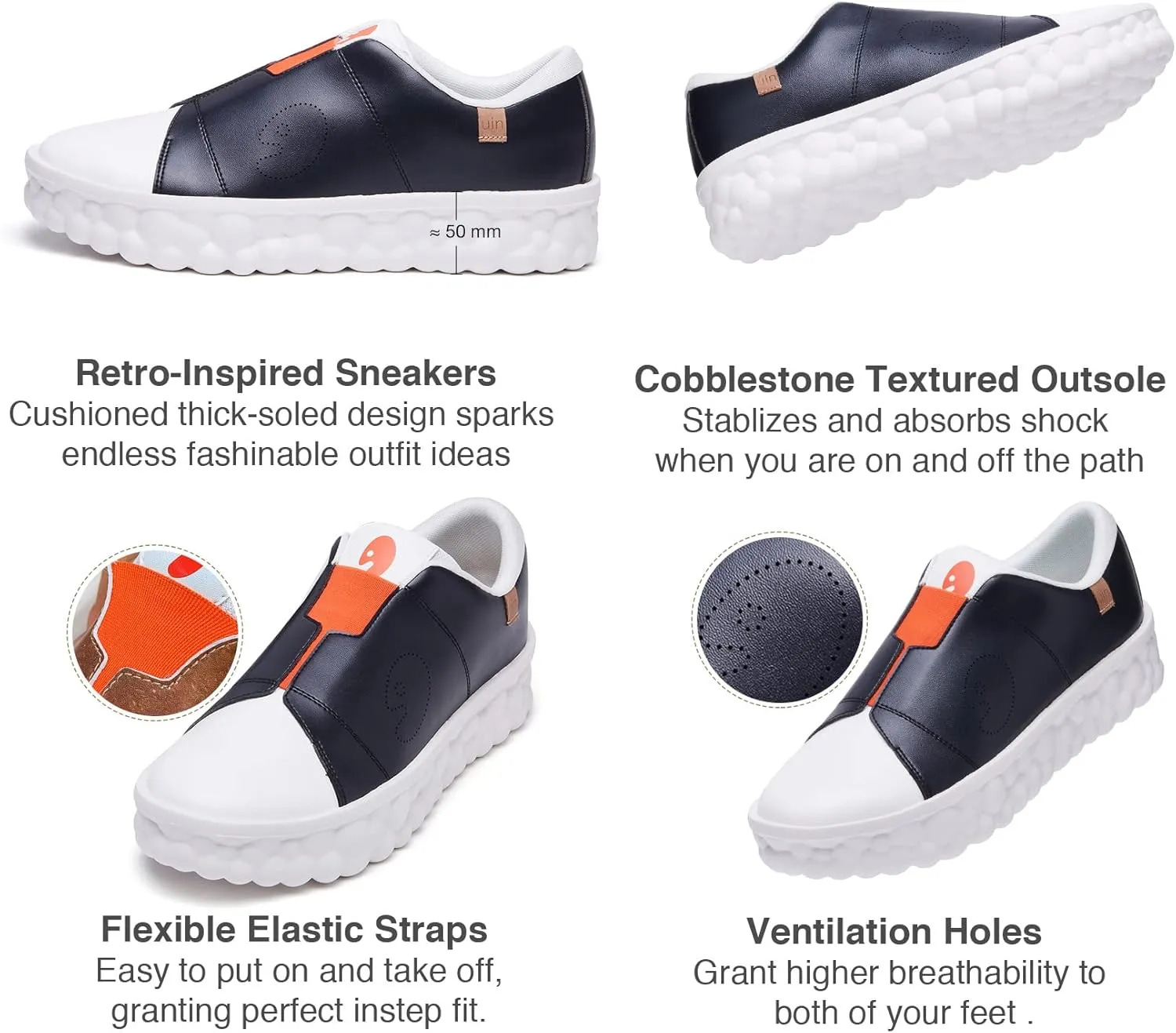 UIN Men's Fashion Sneakers Lightweight Walking Casual Slip Ons Art Painted Athletic Travel Skate Shoes Las Ramblas