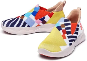 UIN Men's Fashion Sneakers Lightweight Walking Casual Slip Ons Comfortable Art Painted Athletic Travel Shoes Mijas Eye of Exploration