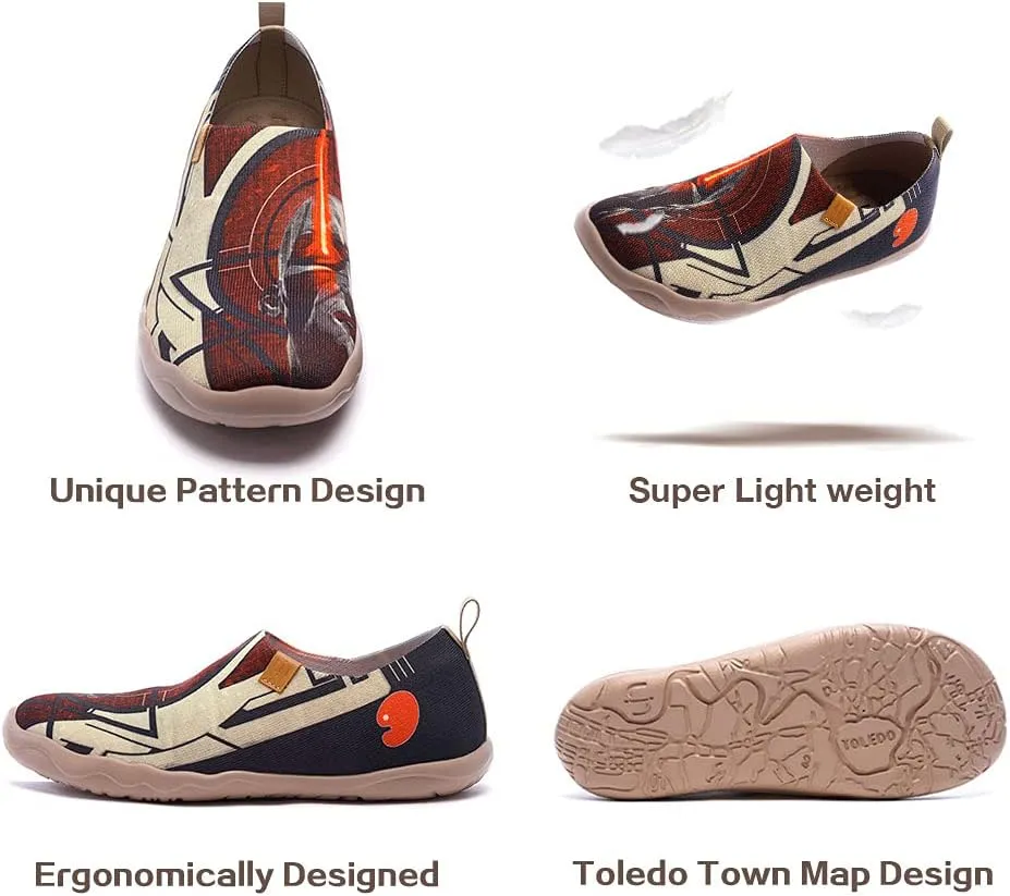 UIN Men's Loafers Lightweight Knitted Sneakers Walking Casual Slip Ons Funny Style Art Painted Travel Shoes