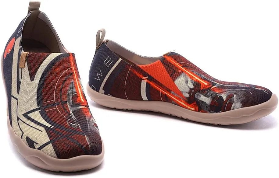 UIN Men's Loafers Lightweight Knitted Sneakers Walking Casual Slip Ons Funny Style Art Painted Travel Shoes