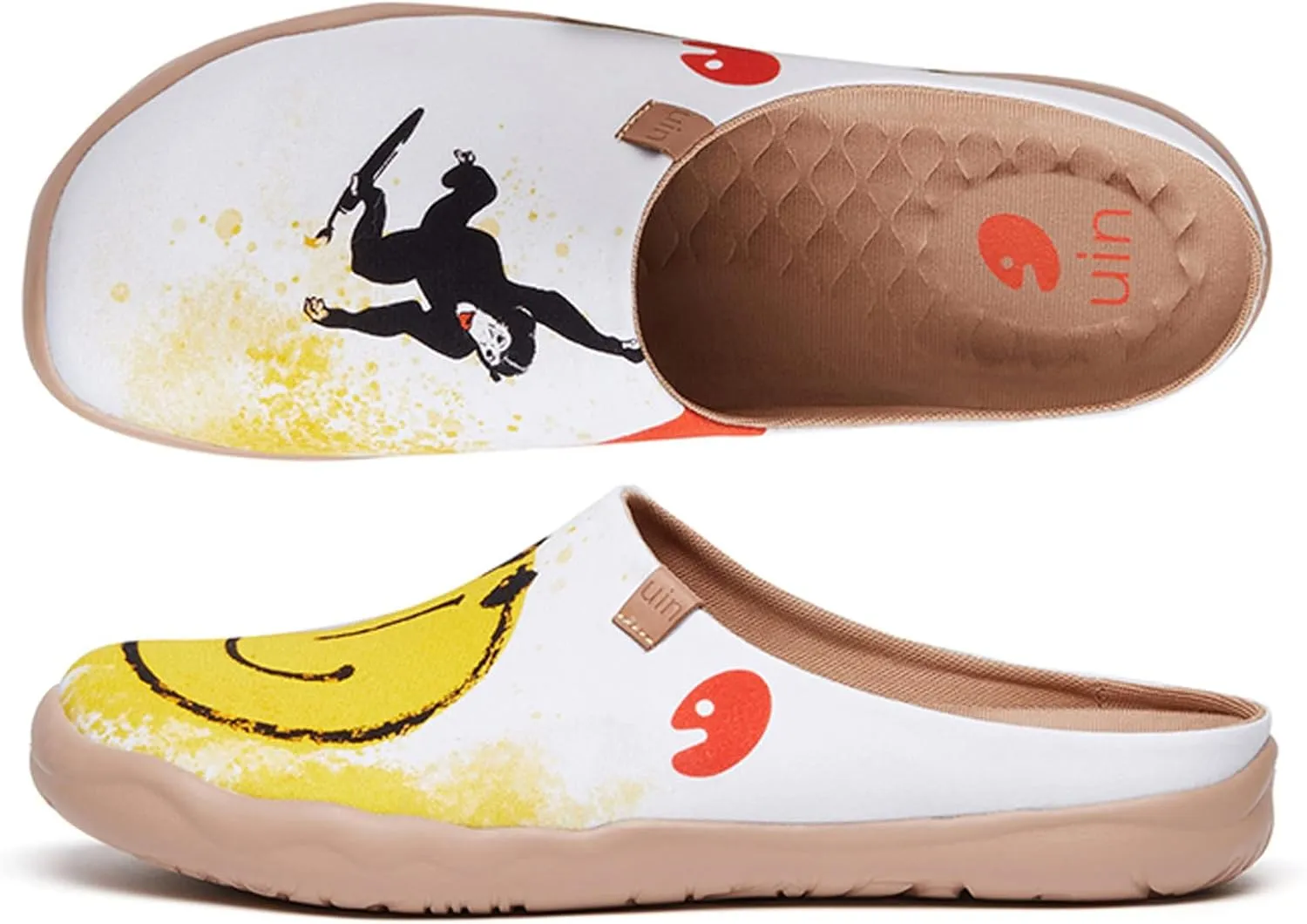UIN Men's Painted Slipper Lightweight Comfort Mules Walking Casual Household Slip Ons Art Travel Shoes Malaga