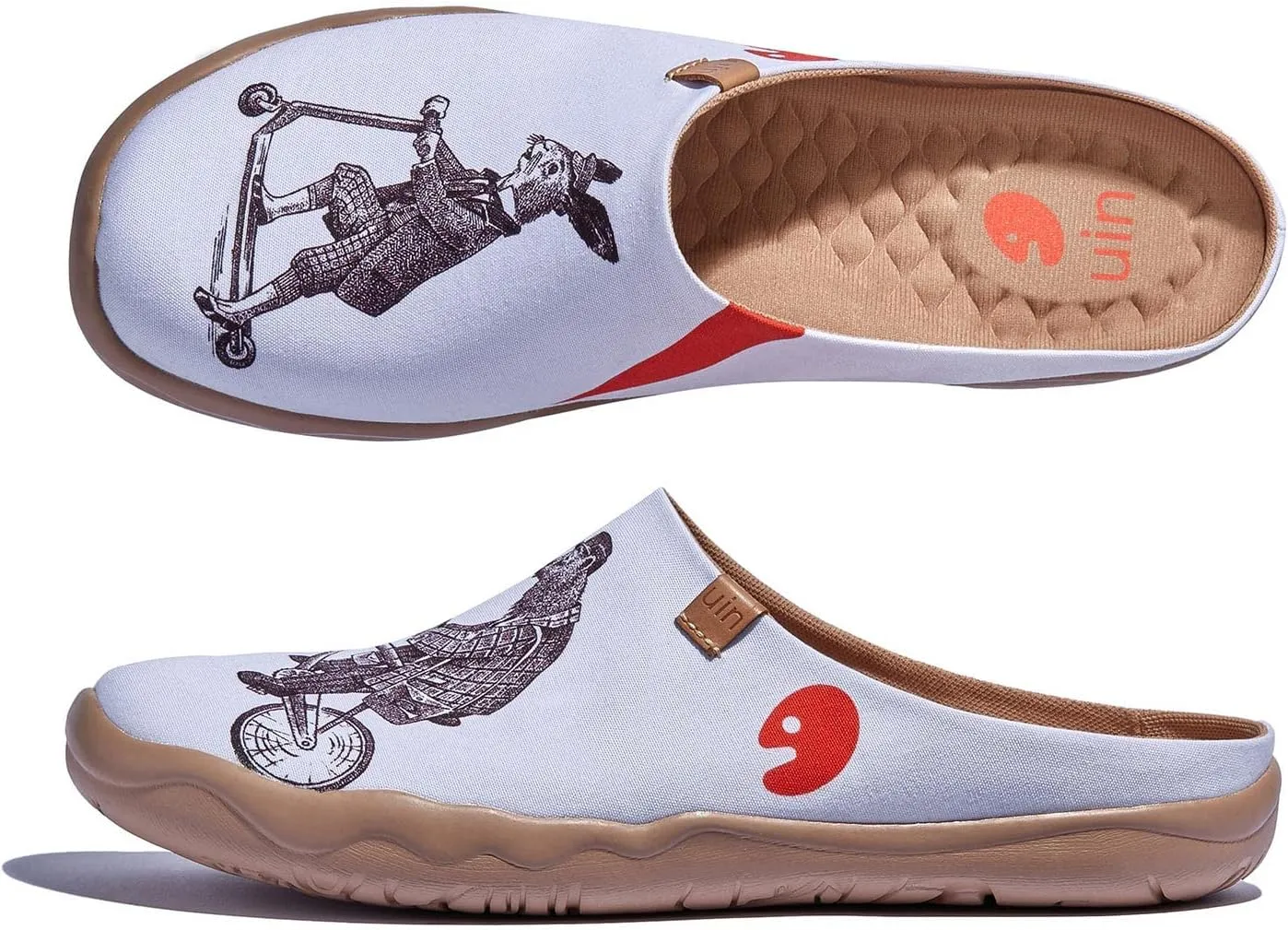 UIN Men's Painted Slipper Lightweight Comfort Mules Walking Casual Household Slip Ons Art Travel Shoes Malaga