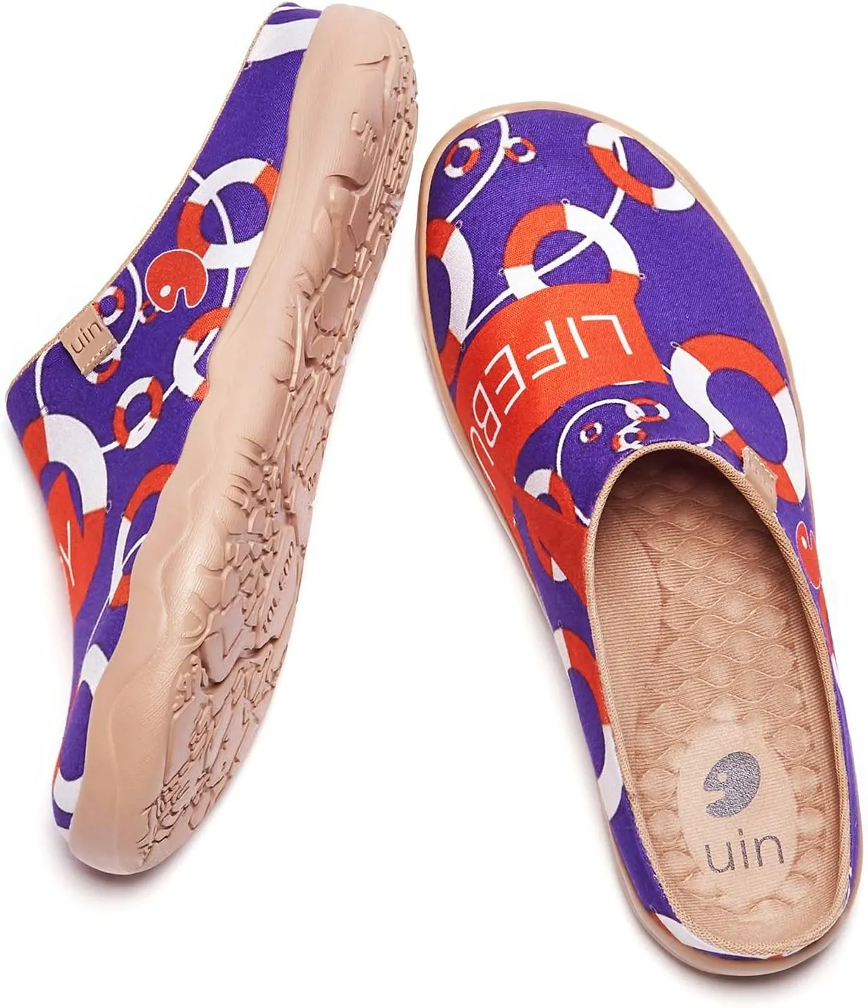 UIN Men's Painted Slipper Lightweight Comfort Mules Walking Casual Household Slip Ons Art Travel Shoes Malaga