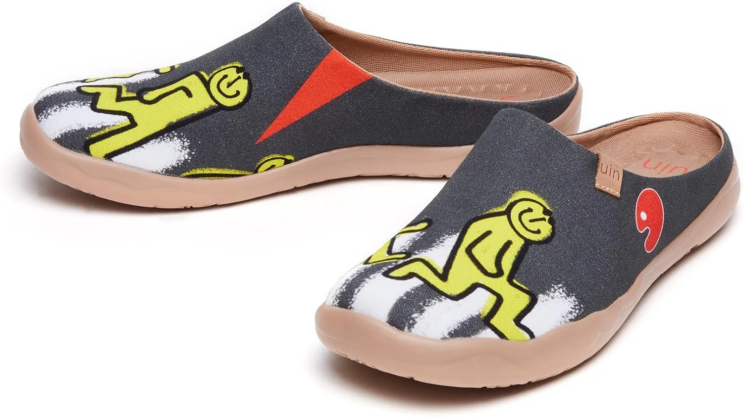UIN Men's Painted Slipper Lightweight Comfort Mules Walking Casual Household Slip Ons Art Travel Shoes Malaga