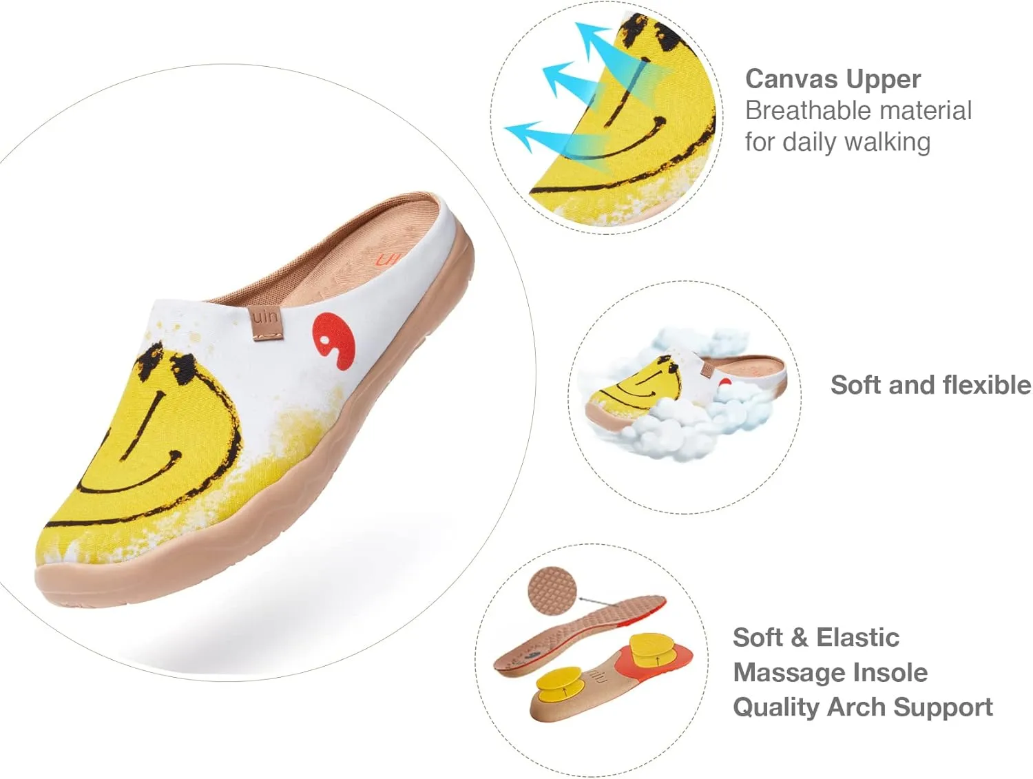 UIN Men's Painted Slipper Lightweight Comfort Mules Walking Casual Household Slip Ons Art Travel Shoes Malaga
