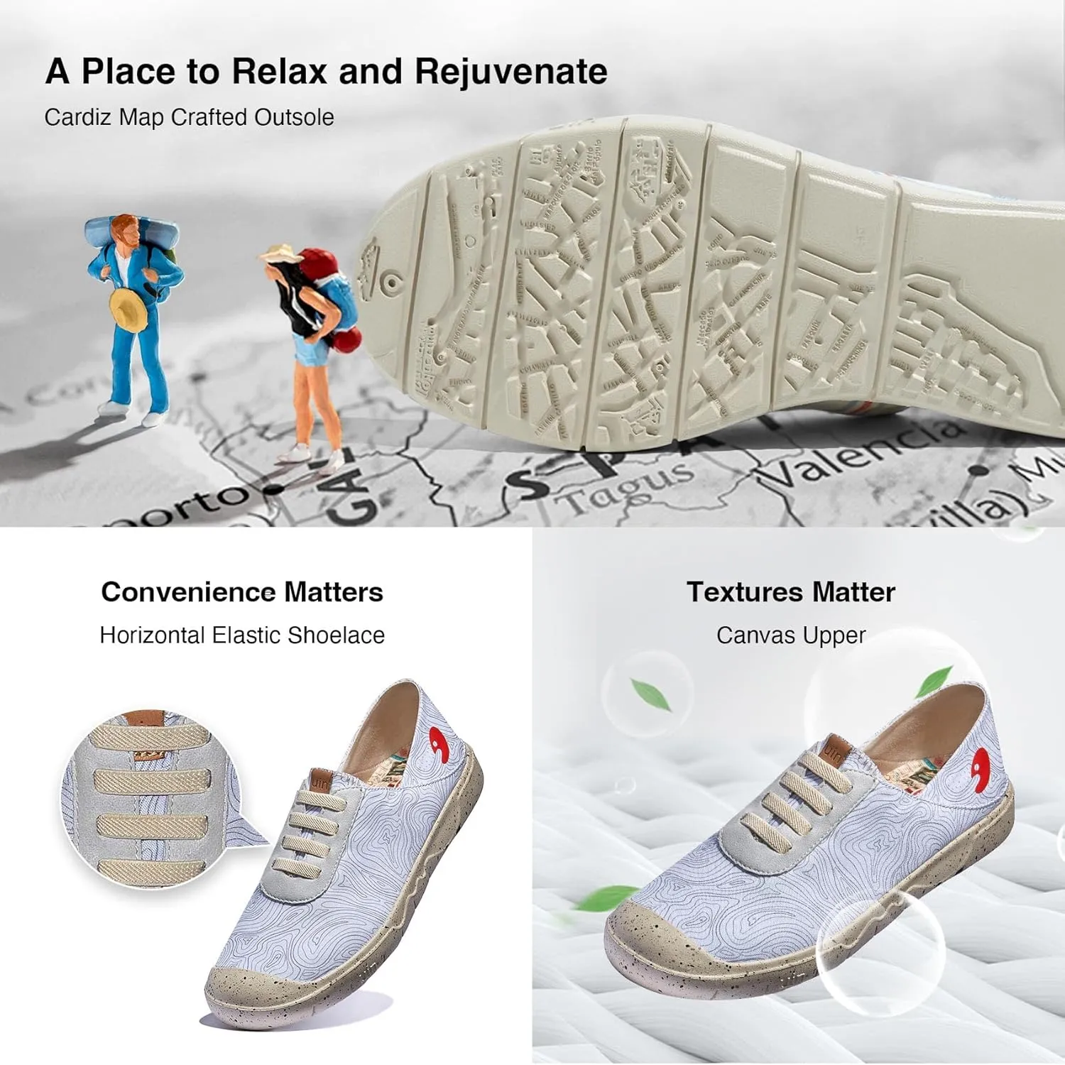 UIN Women's Fashion Sneakers Lightweight Walking Casual Slip Ons Loafers Comfortable Art Painted Travel Shoes Cadiz