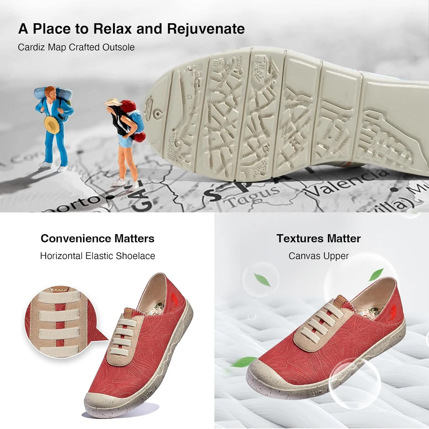 UIN Women's Fashion Sneakers Lightweight Walking Casual Slip Ons Loafers Comfortable Art Painted Travel Shoes Cadiz