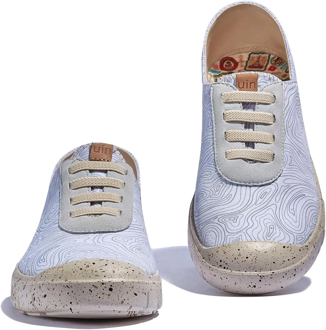 UIN Women's Fashion Sneakers Lightweight Walking Casual Slip Ons Loafers Comfortable Art Painted Travel Shoes Cadiz