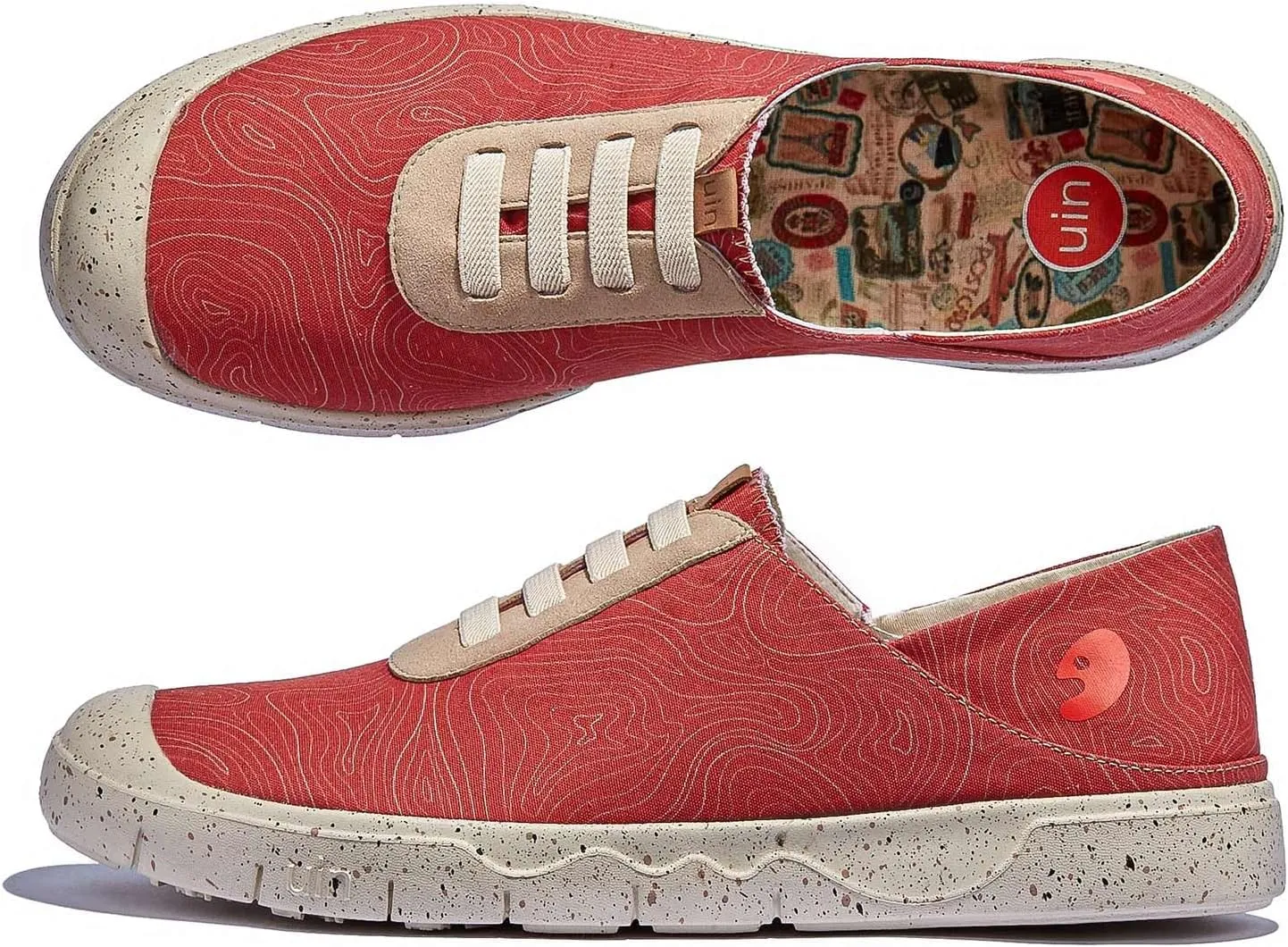 UIN Women's Fashion Sneakers Lightweight Walking Casual Slip Ons Loafers Comfortable Art Painted Travel Shoes Cadiz
