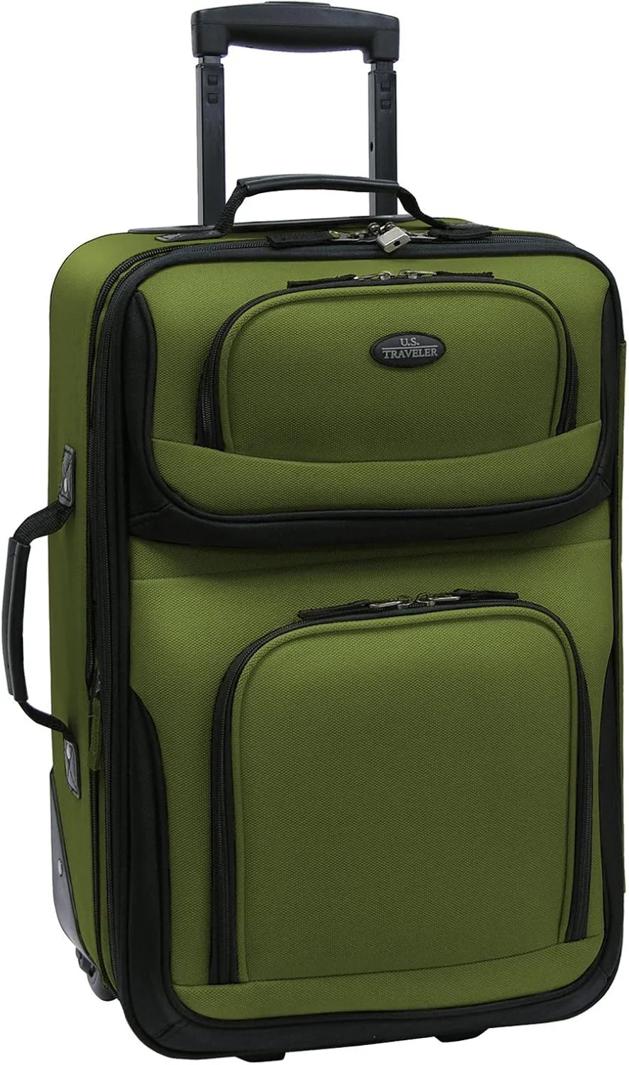 U.S. Traveler Rio Rugged Fabric Expandable Carry-on Luggage, Purple, Set