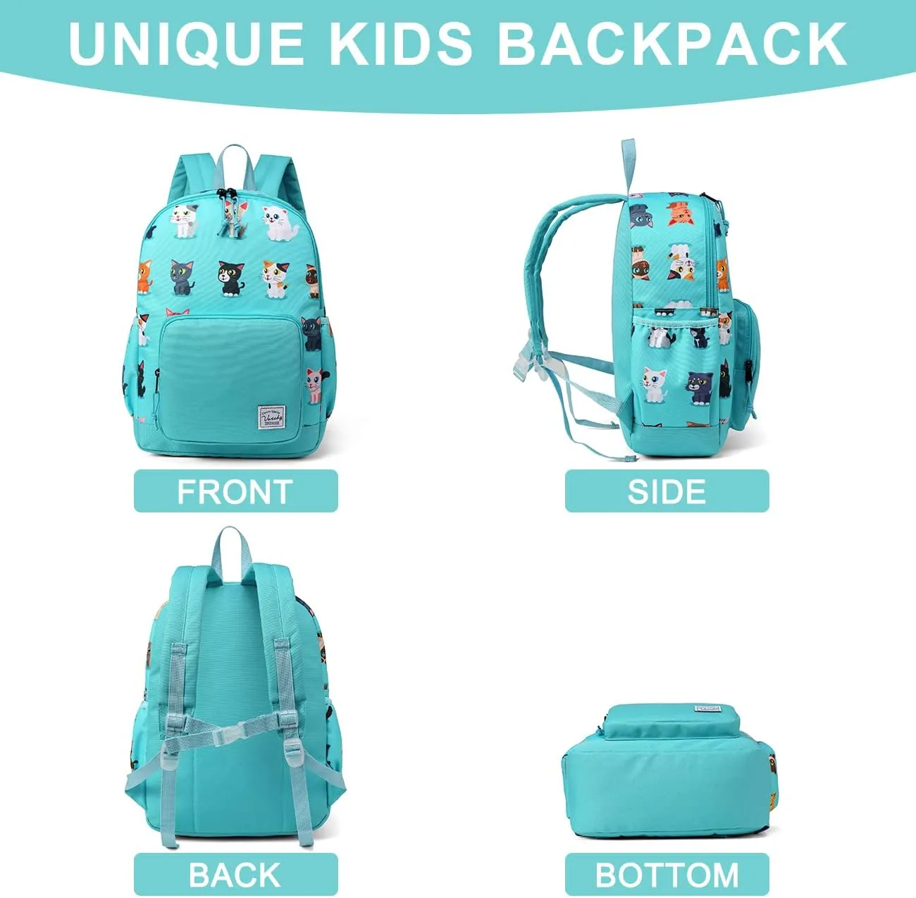 VASCHY Kids backpacks, Cute Lightweight Water Resistant Preschool Backpack for Boys and Girls Chest Strap