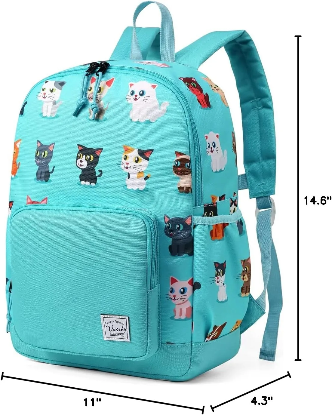 VASCHY Kids backpacks, Cute Lightweight Water Resistant Preschool Backpack for Boys and Girls Chest Strap