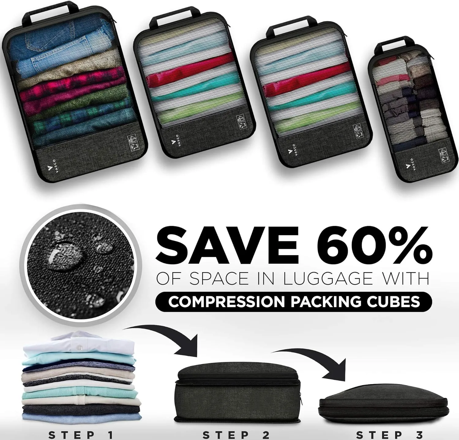 VASCO Compression Packing Cubes for Travel