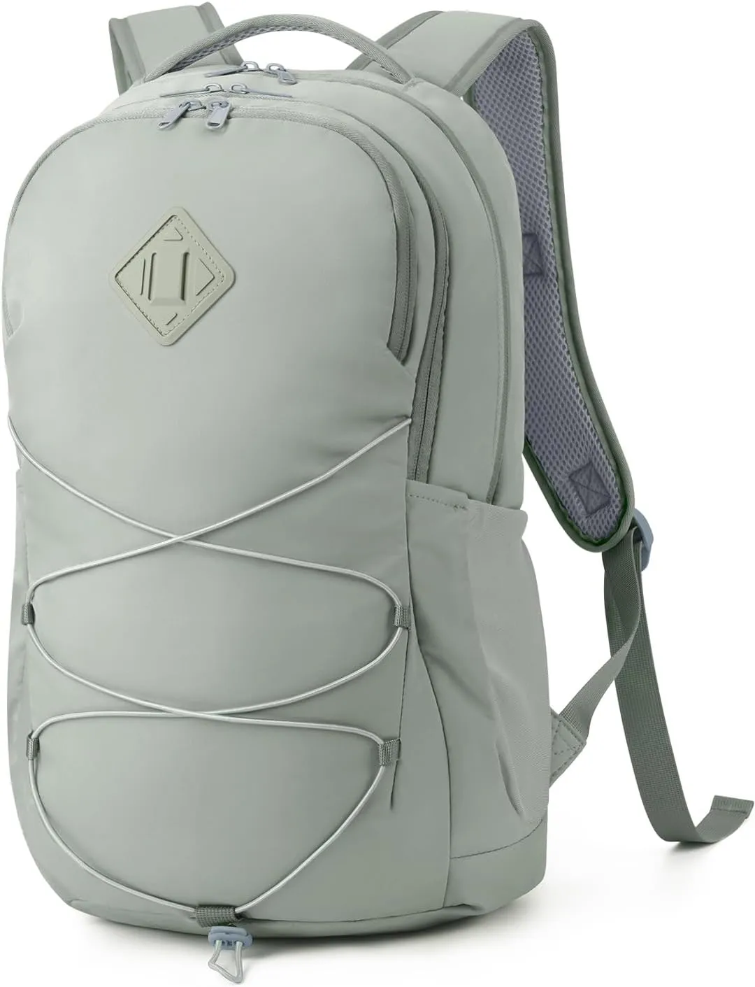 WANDF 15.6-Inch Laptop Backpack for Women Men Airline Approved Water Resistant Lightweight Travel Bag Casual Backpack for Weekender Business with Whistle Buckle & Elastic Strap (Green)