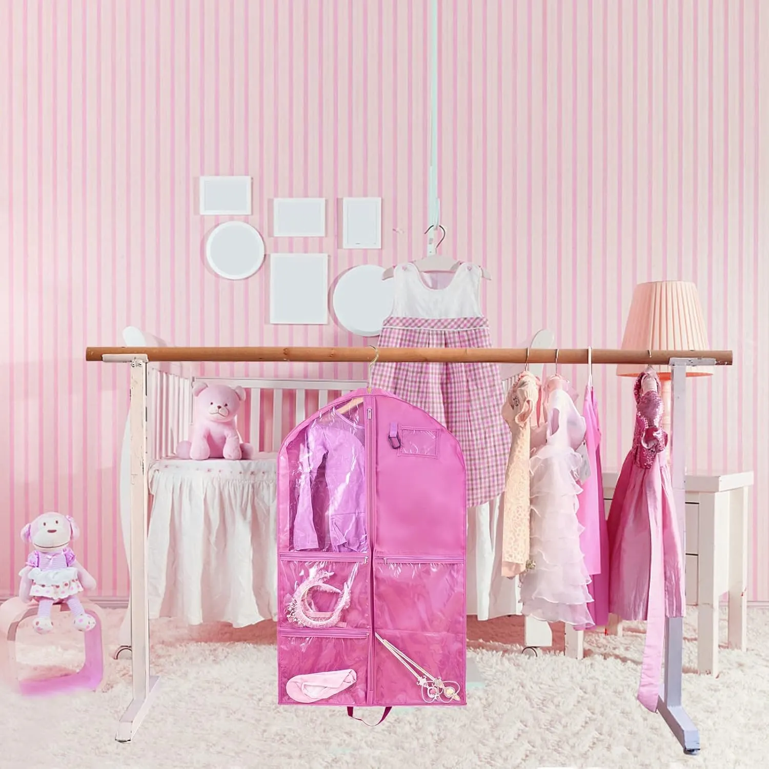 Waterproof Hanging Garment Bag,2 Pack 40 inch Garment Bags for Hanging Clothes,Garment Bags for Travel Storage,Dance Clothes Bag,Kids Garment Bag for Dance Costumes,Sports,Skating,Theatre,Beauty