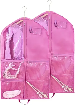 Waterproof Hanging Garment Bag,2 Pack 40 inch Garment Bags for Hanging Clothes,Garment Bags for Travel Storage,Dance Clothes Bag,Kids Garment Bag for Dance Costumes,Sports,Skating,Theatre,Beauty