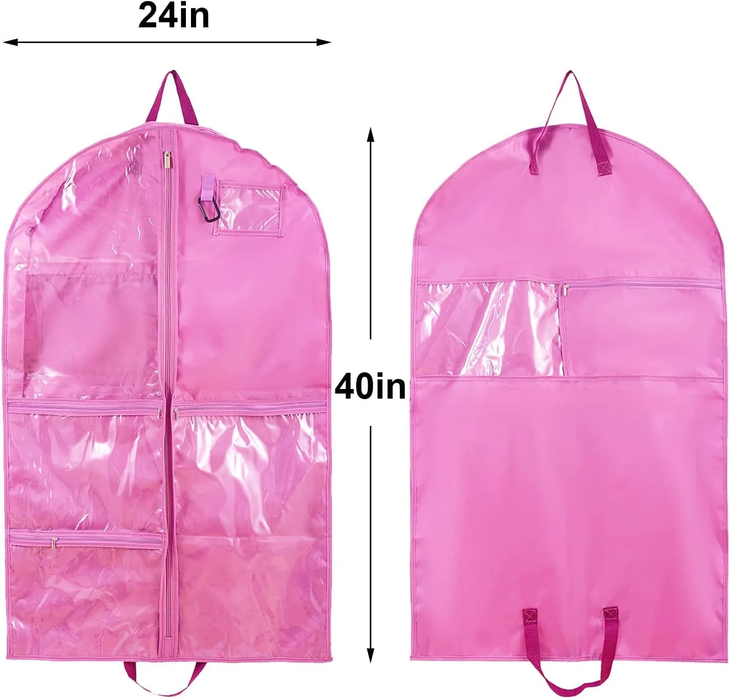 Waterproof Hanging Garment Bag,2 Pack 40 inch Garment Bags for Hanging Clothes,Garment Bags for Travel Storage,Dance Clothes Bag,Kids Garment Bag for Dance Costumes,Sports,Skating,Theatre,Beauty